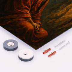 Bodhidharma facing the cave wall metal print mockup