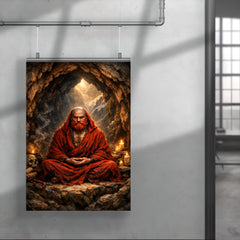 Bodhidharma red bearded cave meditation poster 4