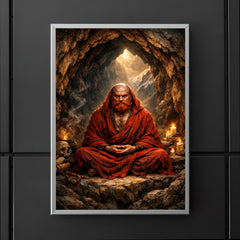Bodhidharma red bearded cave meditation poster 5