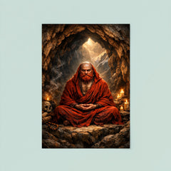Bodhidharma red bearded cave meditation poster 8