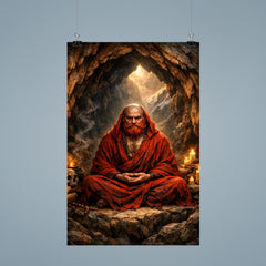 Bodhidharma red bearded cave meditation poster 9