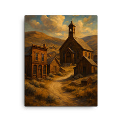 Bodie Ghost Town California USA canvas print on a plain backdrop in size 16"x20".