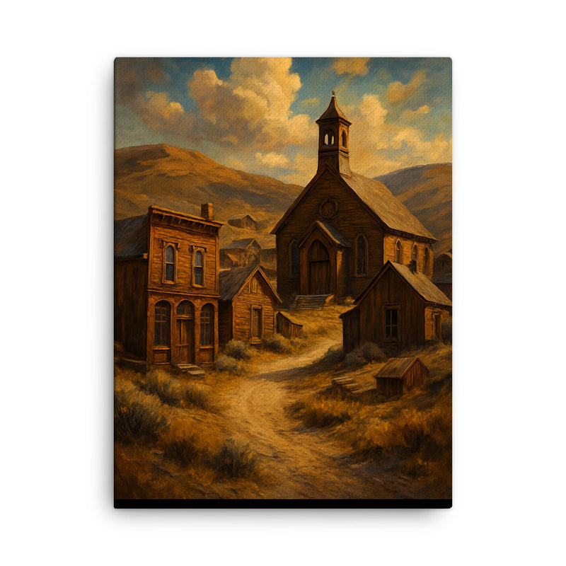 Bodie Ghost Town California USA canvas print on a plain backdrop in size 18