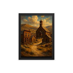 Bodie Ghost Town California USA framed print on a plain backdrop in size 12"x16".