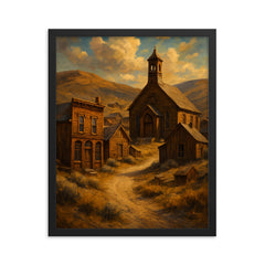 Bodie Ghost Town California USA framed print on a plain backdrop in size 16"x20".
