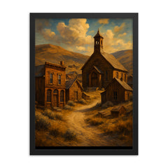 Bodie Ghost Town California USA framed print on a plain backdrop in size 18"x24".