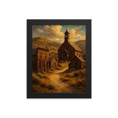 Bodie Ghost Town California USA framed print on a plain backdrop in size 8"x10".