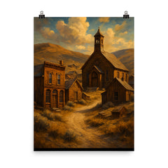 Bodie Ghost Town California USA poster on a plain backdrop in size 8"x10".