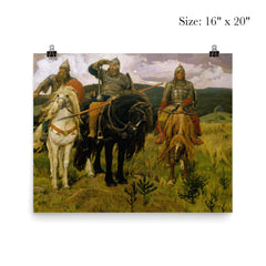 Bogatyri by Viktor Mikhailovich Vasnetsov, 1898 poster 2