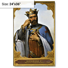 Bohemond I of Antioch metal print on a plain backdrop in size 24"x36".
