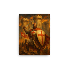 Bohemond of Taranto at Antioch walls canvas print on a plain backdrop in size 12"x16".
