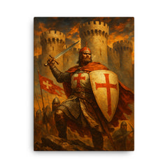 Bohemond of Taranto at Antioch walls canvas print on a plain backdrop in size 18"x24".