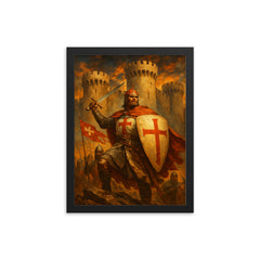 Bohemond of Taranto at Antioch walls framed print on a plain backdrop in size 12"x16".