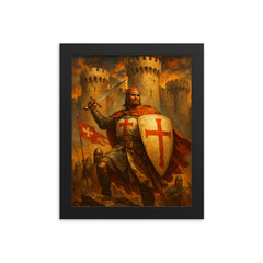Bohemond of Taranto at Antioch walls framed print on a plain backdrop in size 8"x10".