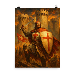 Bohemond of Taranto at Antioch walls poster on a plain backdrop in size 8"x10".