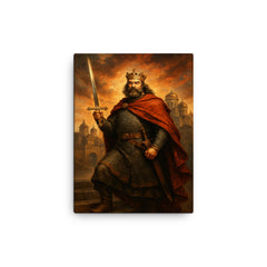 Bolesław Chrobry with the Szczerbiec at Kiev canvas print on a plain backdrop in size 12"x16".