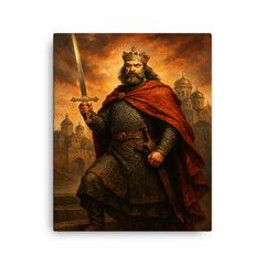 Bolesław Chrobry with the Szczerbiec at Kiev canvas print on a plain backdrop in size 16"x20".