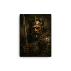 Boleslaw Chrobry crowned with battered medieval ferocity canvas print on a plain backdrop in size 12"x16".