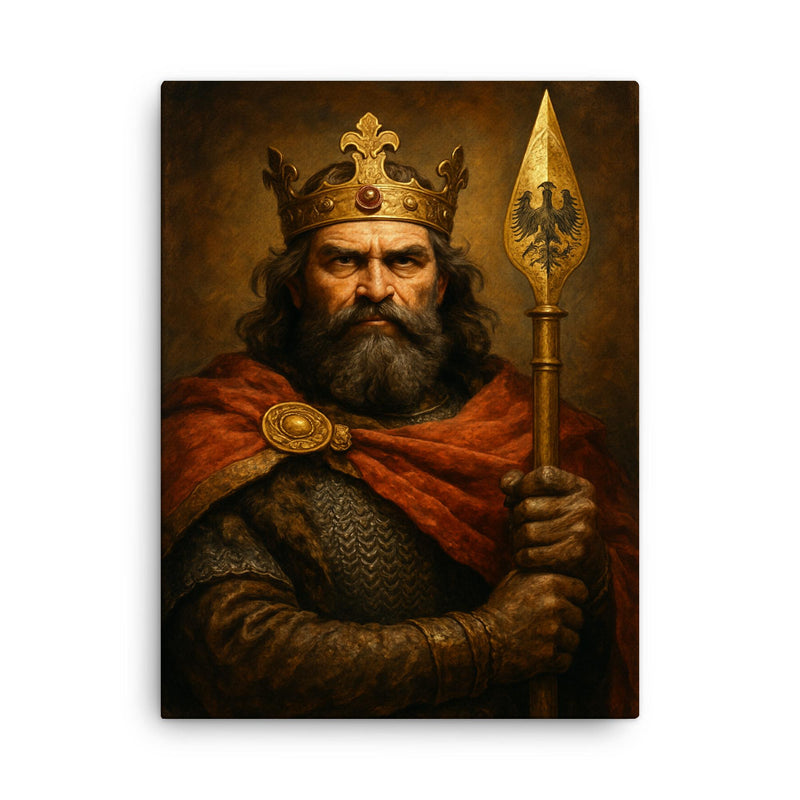 Boleslaw Chrobry with imperial spear canvas print on a plain backdrop in size 18