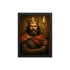 Boleslaw Chrobry with imperial spear framed print on a plain backdrop in size 12"x16".
