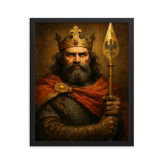 Boleslaw Chrobry with imperial spear framed print on a plain backdrop in size 16"x20".