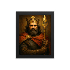 Boleslaw Chrobry with imperial spear framed print on a plain backdrop in size 8"x10".