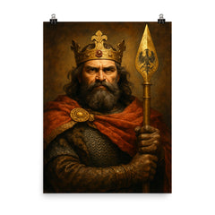 Boleslaw Chrobry with imperial spear poster on a plain backdrop in size 8"x10".
