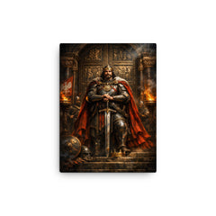 Boleslaw the Brave before Gniezno doors canvas print on a plain backdrop in size 12"x16".
