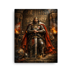 Boleslaw the Brave before Gniezno doors canvas print on a plain backdrop in size 16"x20".
