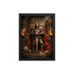 Boleslaw the Brave before Gniezno doors framed print on a plain backdrop in size 12"x16".
