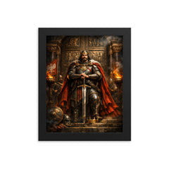 Boleslaw the Brave before Gniezno doors framed print on a plain backdrop in size 8"x10".