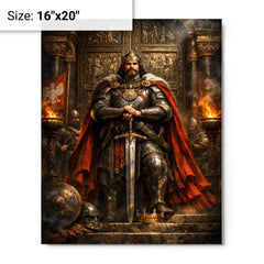 Boleslaw the Brave before Gniezno doors metal print on a plain backdrop in size 16"x20".