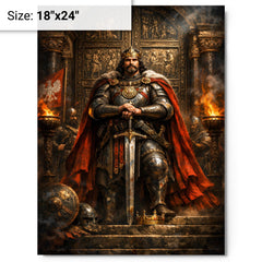 Boleslaw the Brave before Gniezno doors metal print on a plain backdrop in size 18"x24".