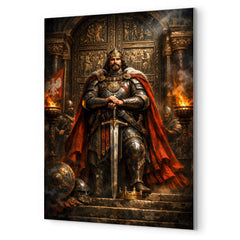 Boleslaw the Brave before Gniezno doors metal print mockup