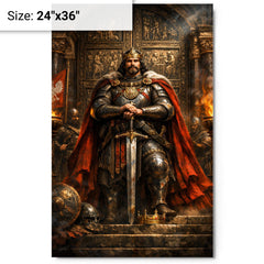 Boleslaw the Brave before Gniezno doors metal print on a plain backdrop in size 24"x36".