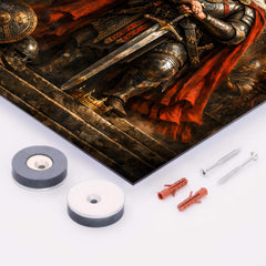 Boleslaw the Brave before Gniezno doors metal print mockup