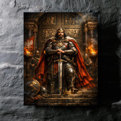 Boleslaw the Brave before Gniezno doors metal print mockup
