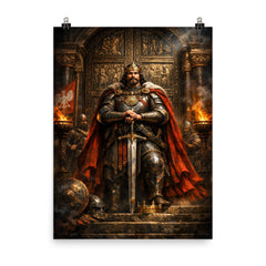 Boleslaw the Brave before Gniezno doors poster on a plain backdrop in size 8"x10".