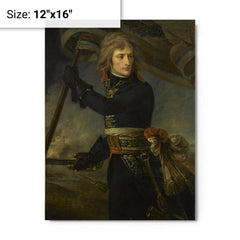 Bonaparte at the Pont d' Arcole by Antoine-Jean Gros metal print on a plain backdrop in size 12"x16".