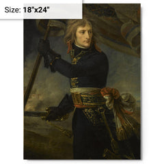 Bonaparte at the Pont d' Arcole by Antoine-Jean Gros metal print on a plain backdrop in size 18"x24".
