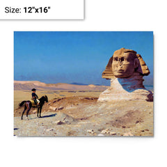 Bonaparte Before the Sphinx by Jean-Léon Gérôme metal print on a plain backdrop in size 12"x16".