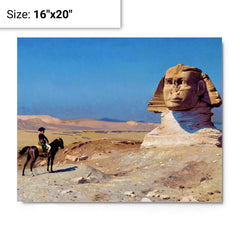 Bonaparte Before the Sphinx by Jean-Léon Gérôme metal print on a plain backdrop in size 16"x20".