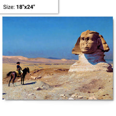 Bonaparte Before the Sphinx by Jean-Léon Gérôme metal print on a plain backdrop in size 18"x24".