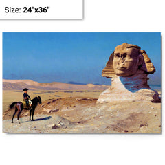 Bonaparte Before the Sphinx by Jean-Léon Gérôme metal print on a plain backdrop in size 24"x36".