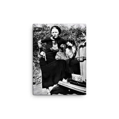 Bonnie Parker canvas print on a plain backdrop in size 12"x16".