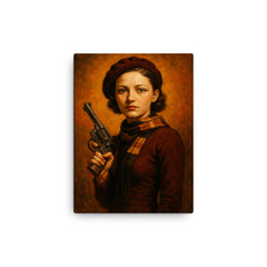 Bonnie Parker canvas print on a plain backdrop in size 12"x16".