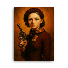 Bonnie Parker canvas print on a plain backdrop in size 18"x24".