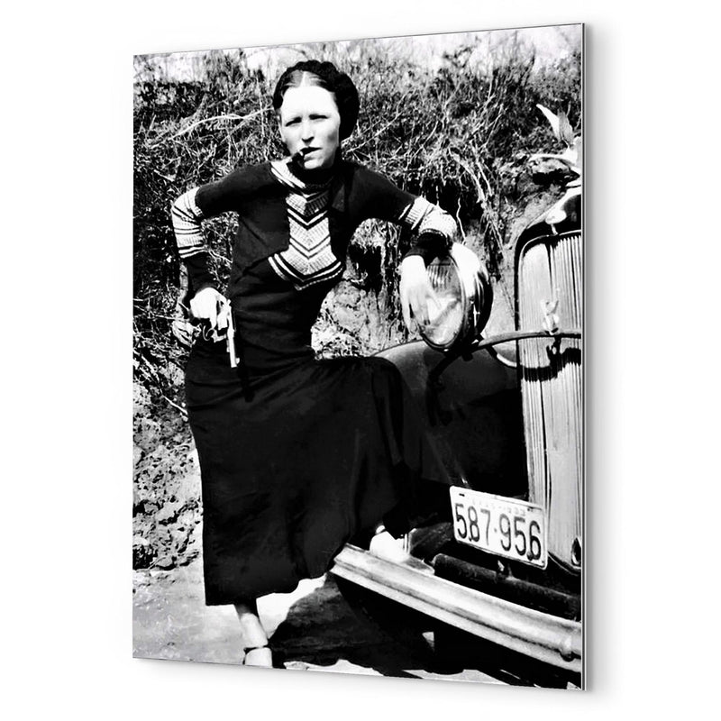 Bonnie Parker metal print mockup