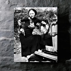Bonnie Parker metal print mockup