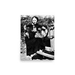 Bonnie Parker poster on a plain backdrop in size 12"x16".